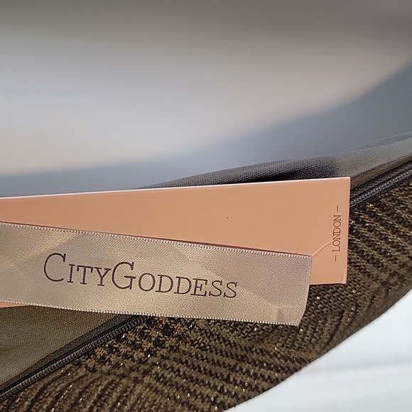 City Goddess London NWT New Sheath Dress Grey Plaid Sparkle Size 6 Wool - Picture 9 of 16